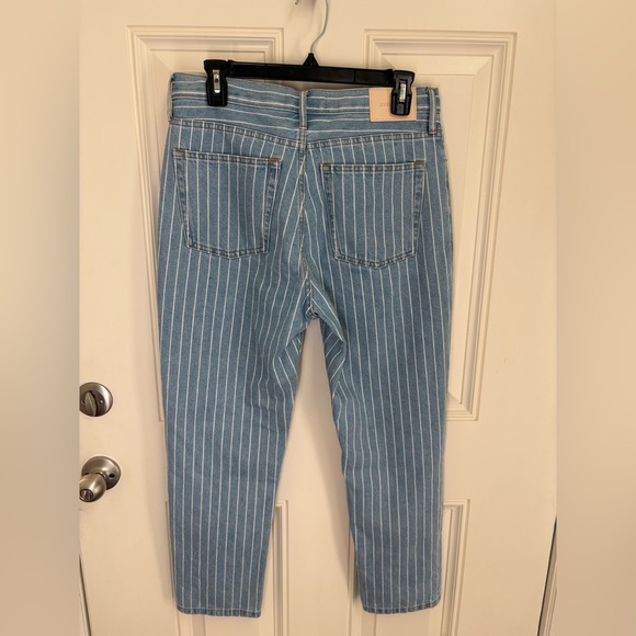 Everlane The 90’s Cheeky Button Fly Ankle Pinstripe Women 28 Crop Jean - Picture 3 of 9